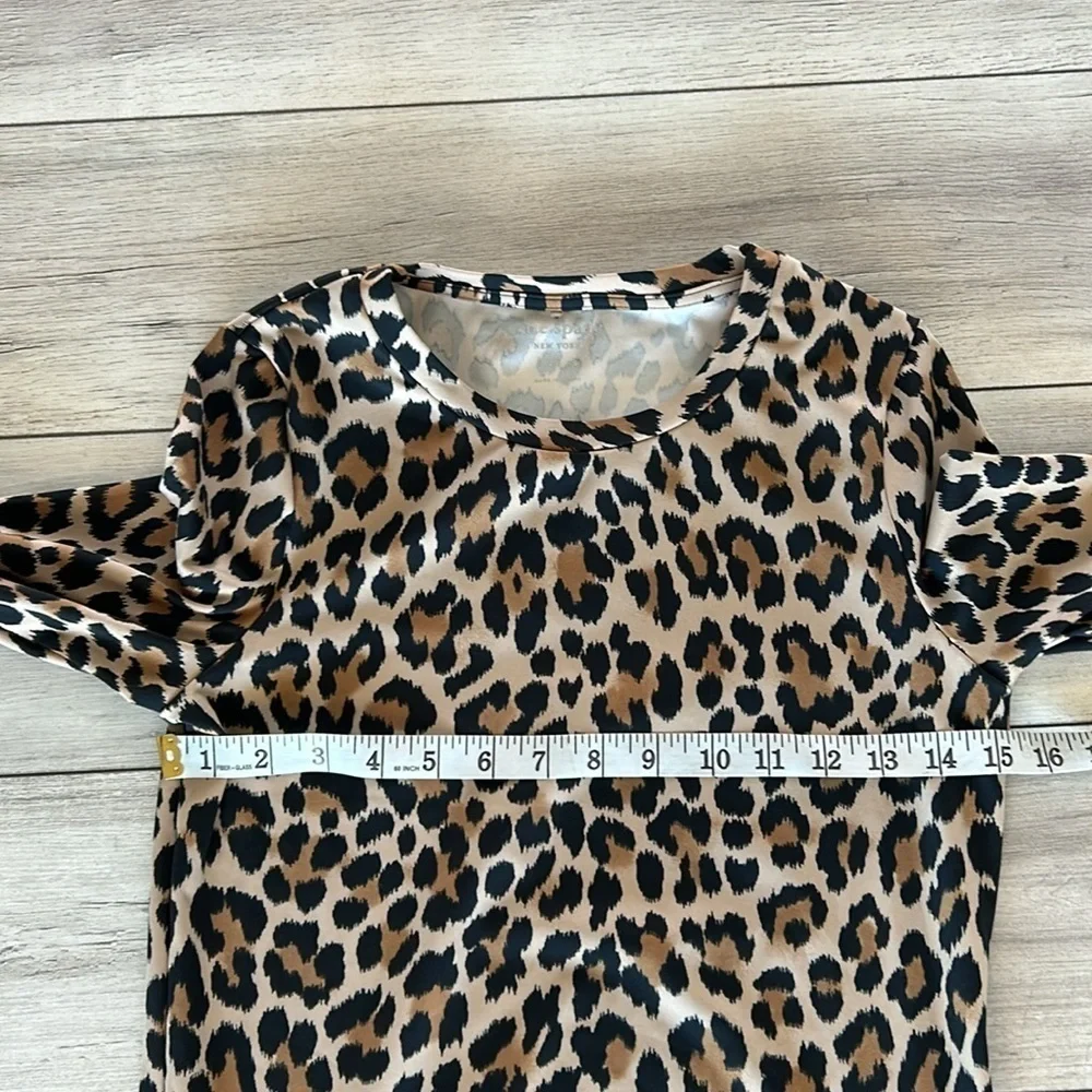 Kate Spade Scuba knit animal print long sleeve top size XS